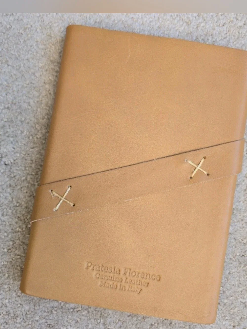 Genuine Italian Leather Journal Pratesia Florence Made In Italy 8.5”x 6” Tan